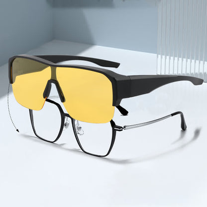 Fit Over Glasses Semi-Rimless Polarized Sunglasses for Sports&Driving