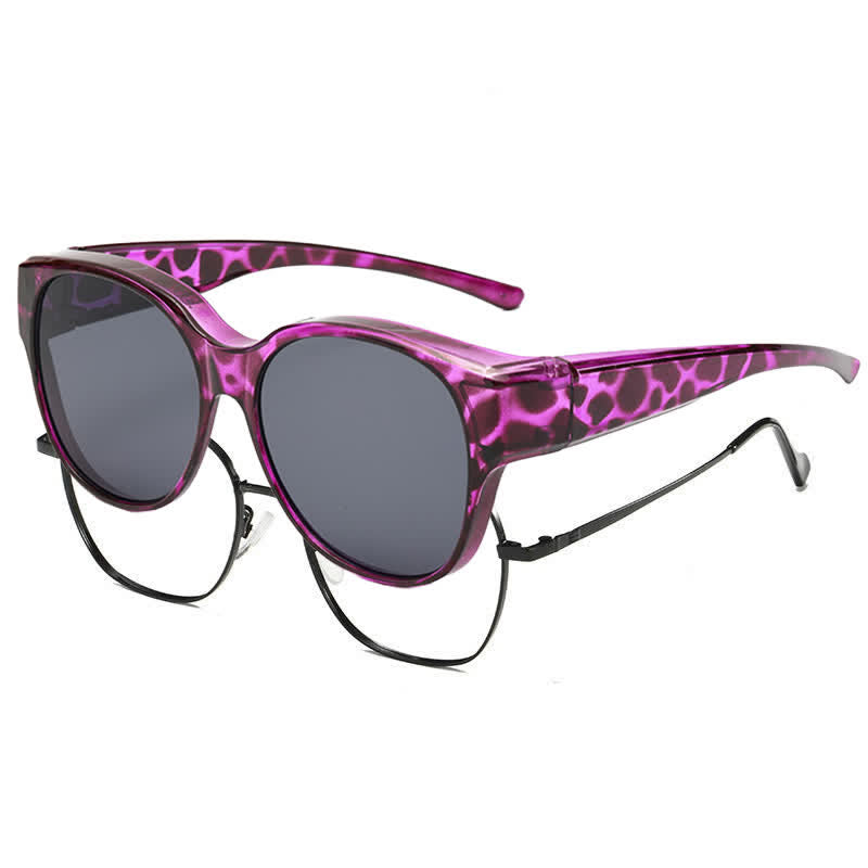 Polarized Round Frame Driving Sunglasses Fit Over Glasses for Women Men