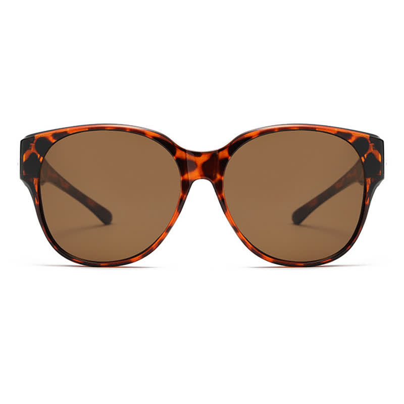 Polarized Round Frame Driving Sunglasses Fit Over Glasses for Women Men