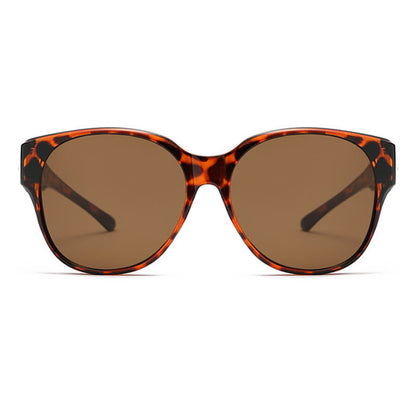 Polarized Round Frame Driving Sunglasses Fit Over Glasses for Women Men