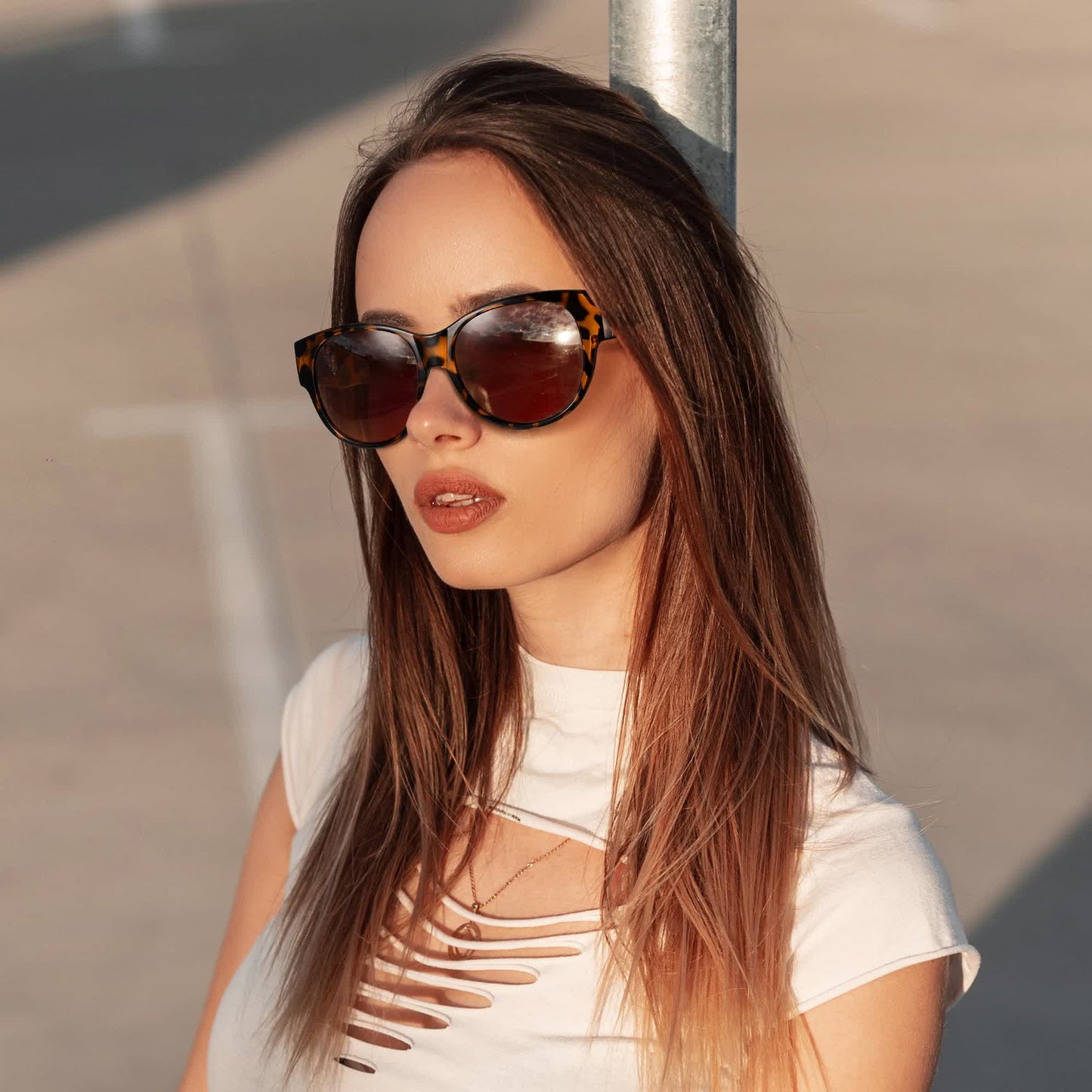 Polarized Round Frame Driving Sunglasses Fit Over Glasses for Women Men