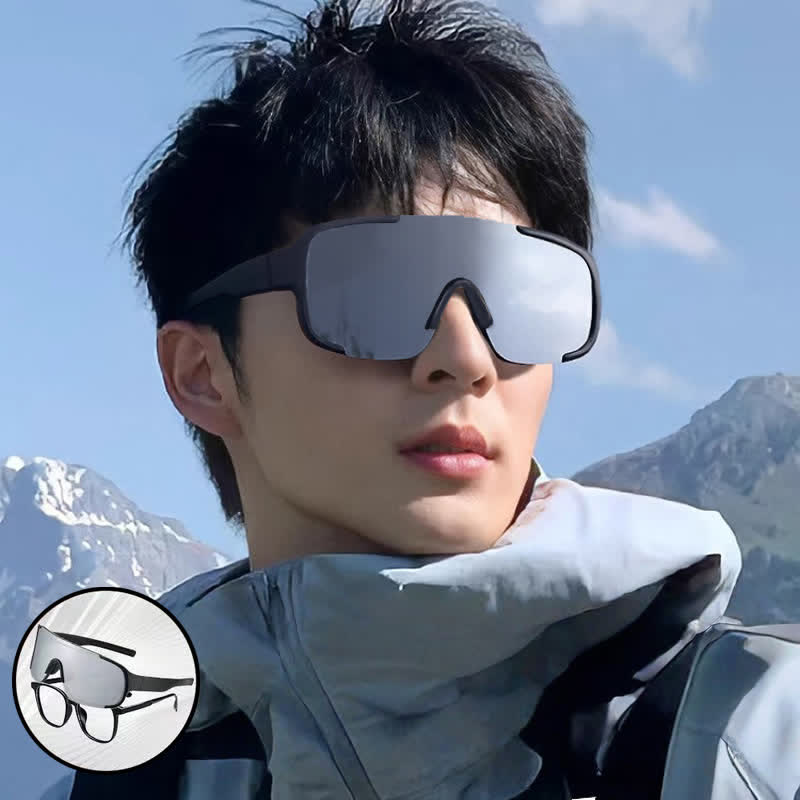 Fit Over Glasses One-piece Sunglasses for Sports&Climbing