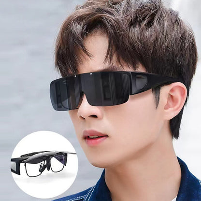 Fit Over Glasses Clip-On Lenses Polarized Sunglasses for Driving&Cycling
