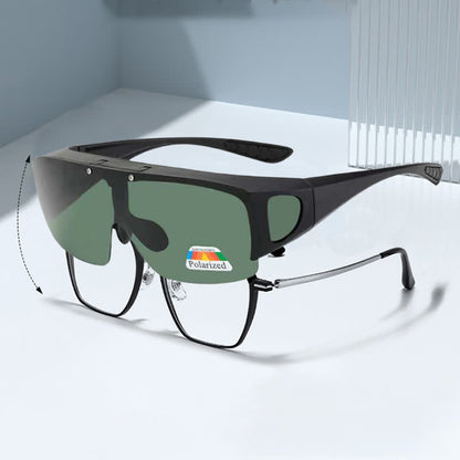 Fit Over Glasses Clip-On Lenses Polarized Sunglasses for Driving&Cycling