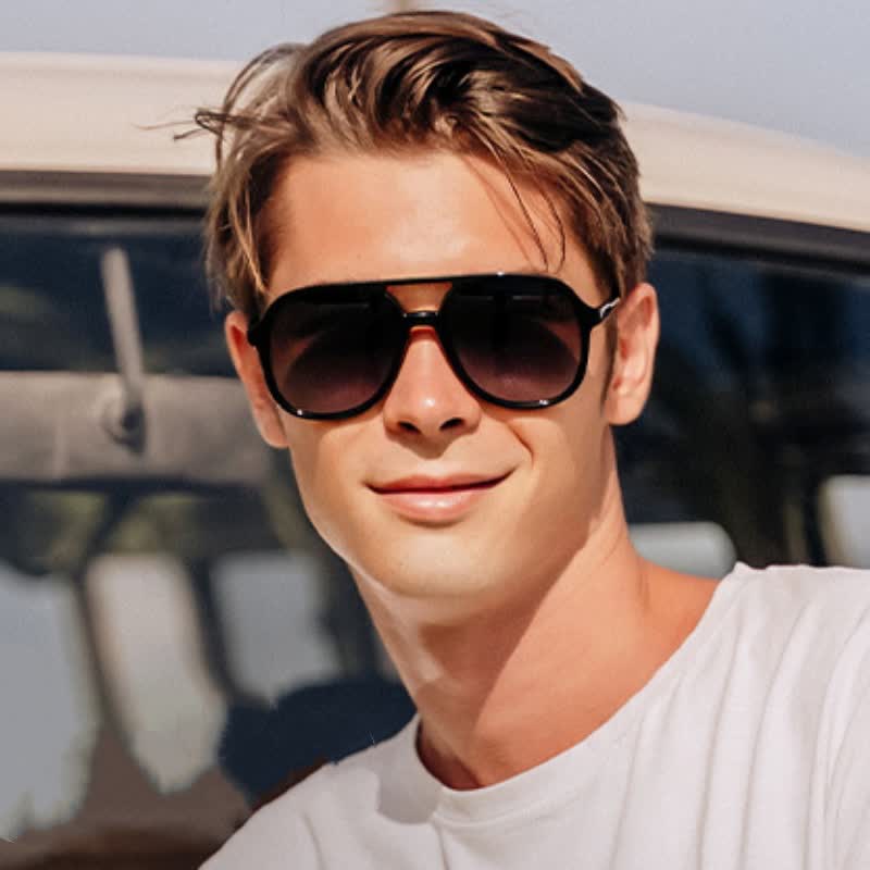 Retro-Vintage Double Bridges Polarized Aviator Sunglasses