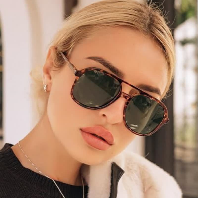 Retro-Vintage Double Bridges Polarized Aviator Sunglasses
