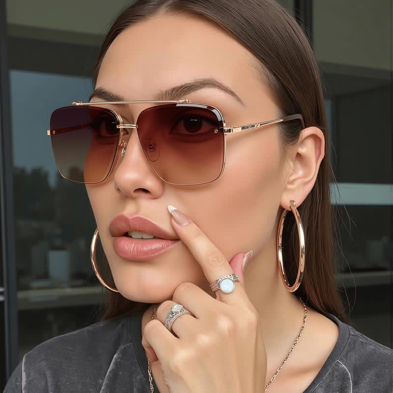 Double Bridges Unisex Aviator Sunglasses
