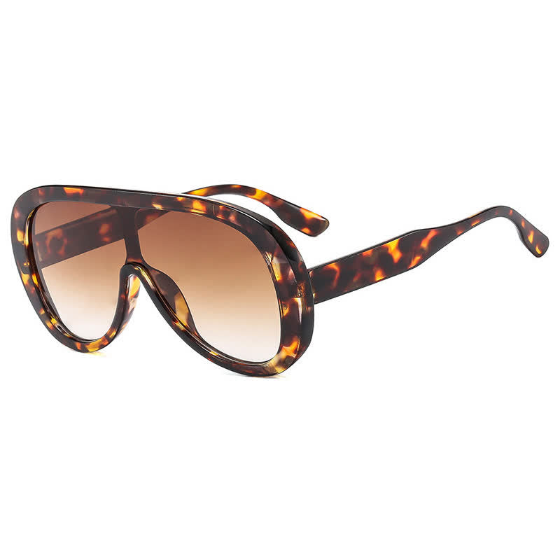 Unisex Oversized One-piece Frame Aviator Sunglasses
