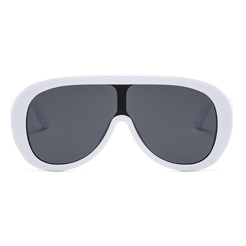 Unisex Oversized One-piece Frame Aviator Sunglasses