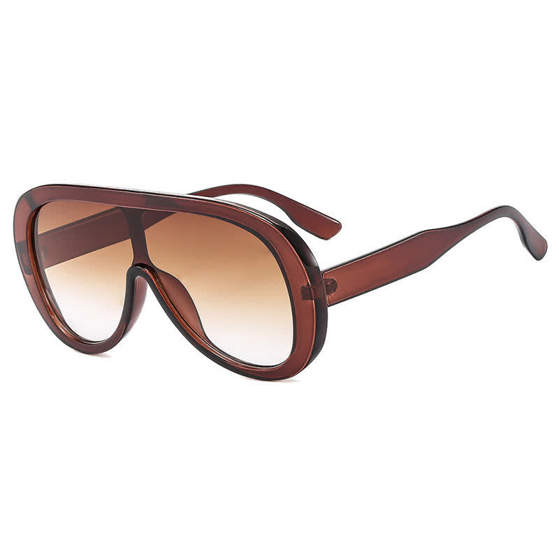 Unisex Oversized One-piece Frame Aviator Sunglasses