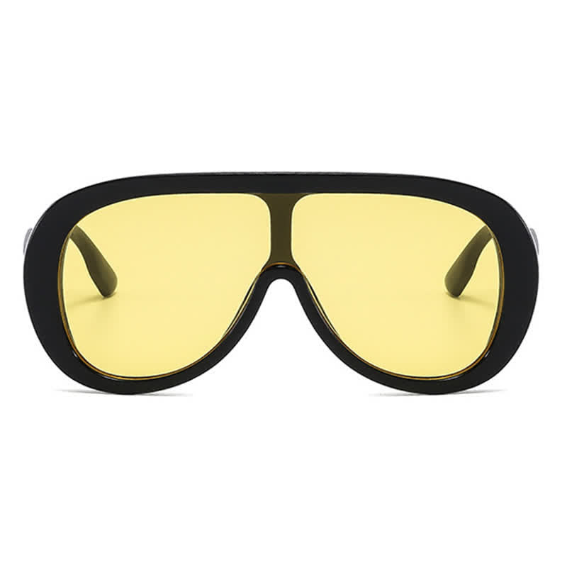 Unisex Oversized One-piece Frame Aviator Sunglasses