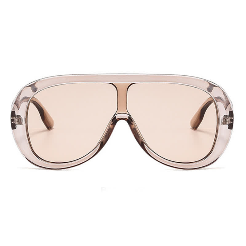 Unisex Oversized One-piece Frame Aviator Sunglasses