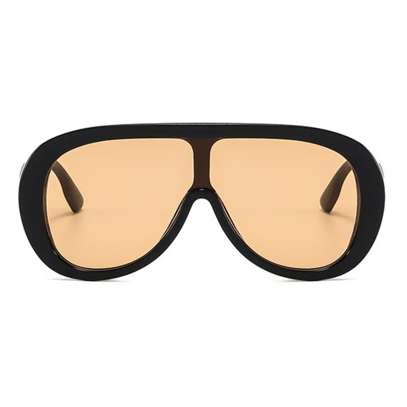 Unisex Oversized One-piece Frame Aviator Sunglasses