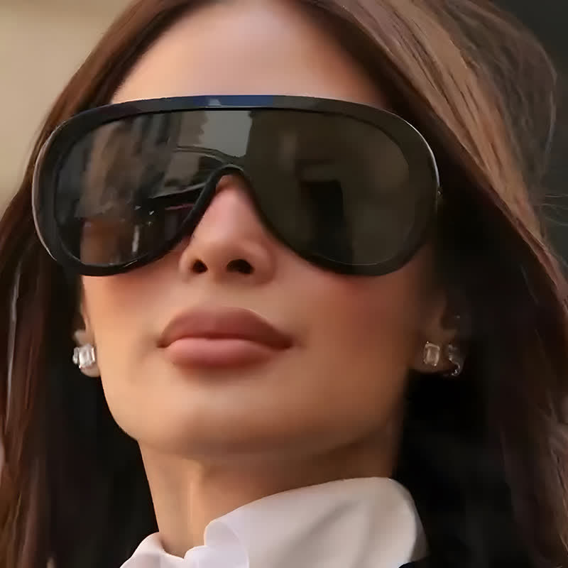 Unisex Oversized One-piece Frame Aviator Sunglasses