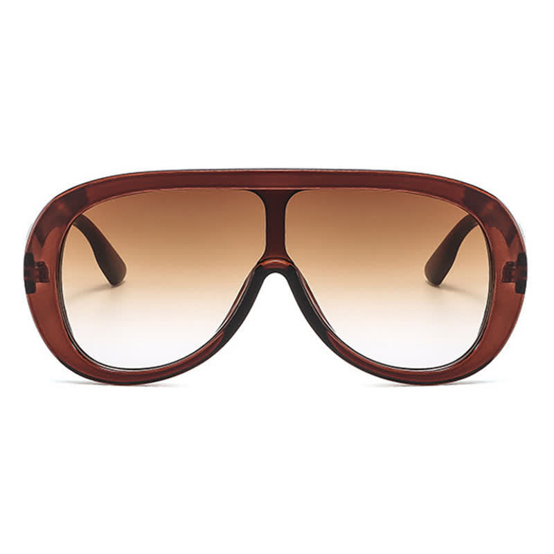 Unisex Oversized One-piece Frame Aviator Sunglasses