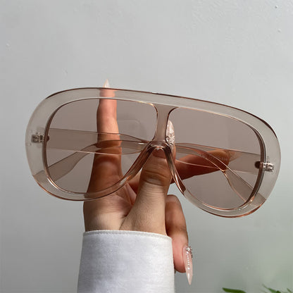 Unisex Oversized One-piece Frame Aviator Sunglasses