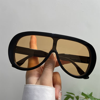 Unisex Oversized One-piece Frame Aviator Sunglasses