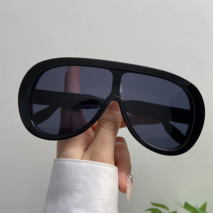Unisex Oversized One-piece Frame Aviator Sunglasses