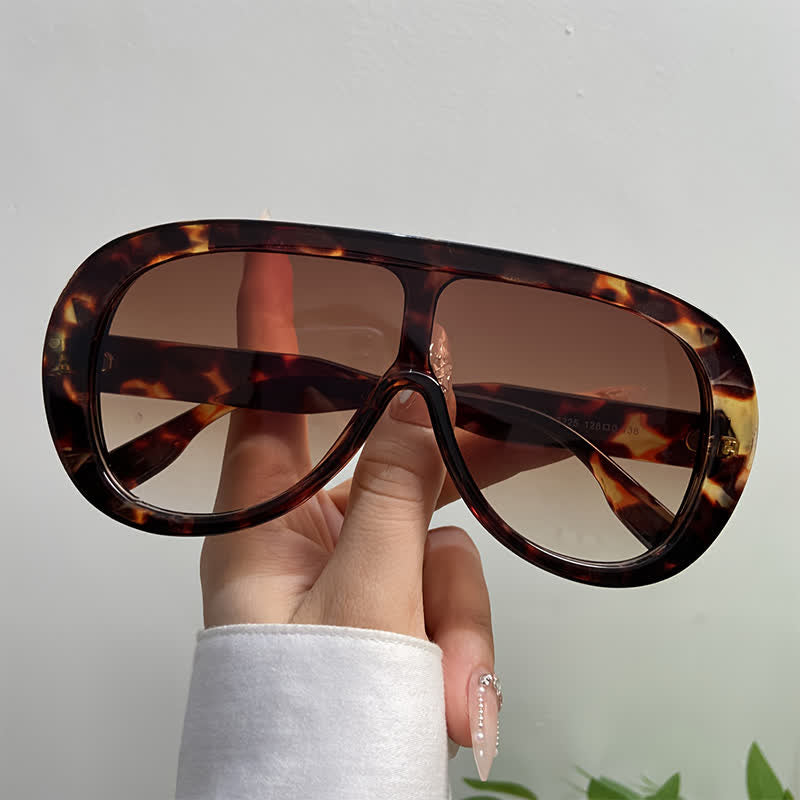 Unisex Oversized One-piece Frame Aviator Sunglasses