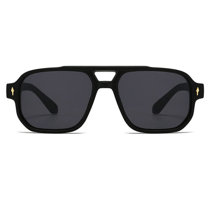 Square Frame Double Bridges Vintage Arrow Sunglasses