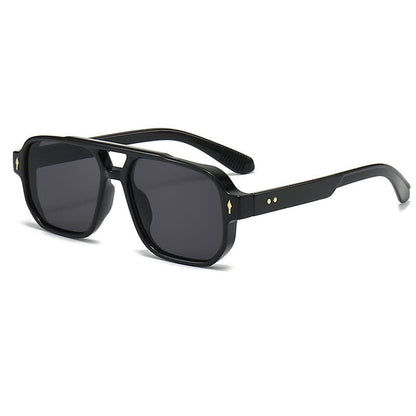 Square Frame Double Bridges Vintage Arrow Sunglasses