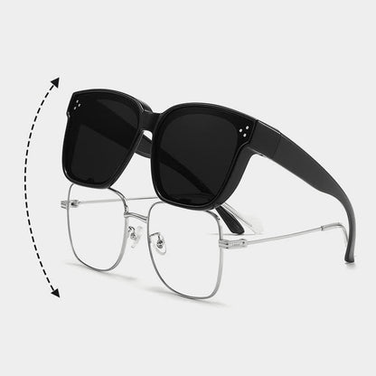 Fit Over Glasses Square Frame Classic Polarized Sunglasses for Women Men