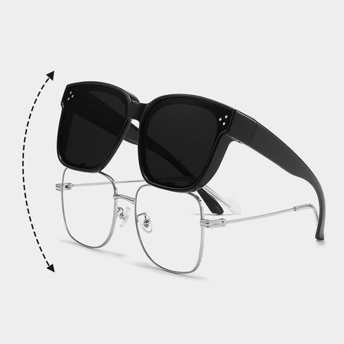 Fit Over Glasses Square Frame Classic Polarized Sunglasses for Women Men