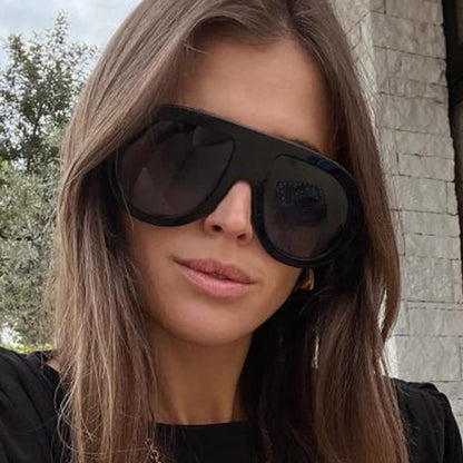 Oversized Frame Hipster Aviator Sunglasses