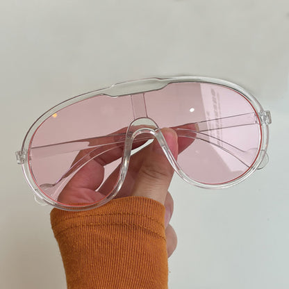 One Piece Oversized Aviator Sunglasses