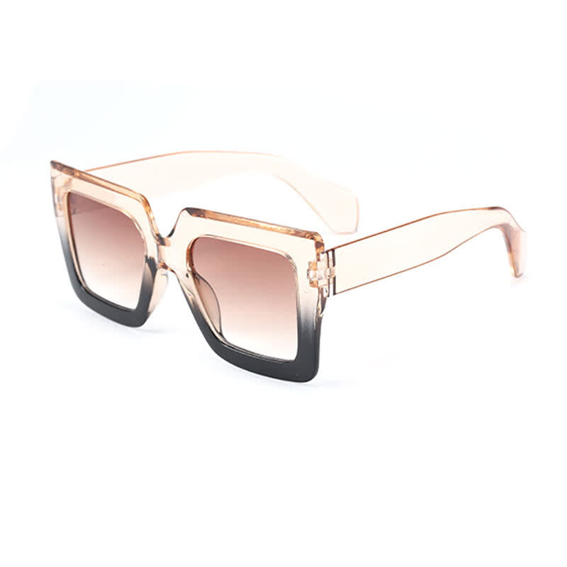 Oversized Square Frame Fashion Thick Sunglasses