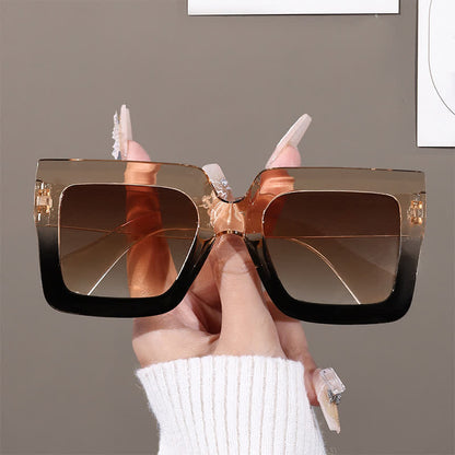 Oversized Square Frame Fashion Thick Sunglasses
