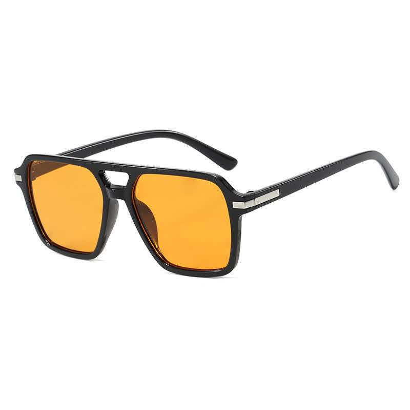 Square Frame Double Bridges Classic Sunglasses