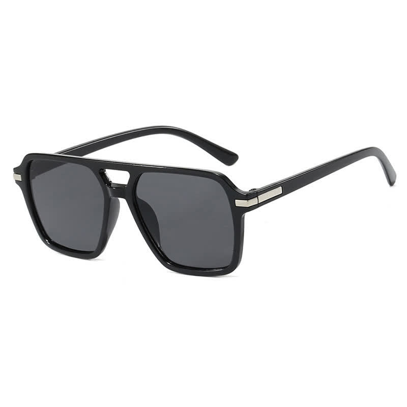Square Frame Double Bridges Classic Sunglasses
