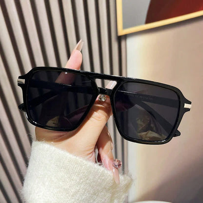 Square Frame Double Bridges Classic Sunglasses