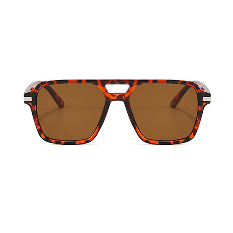 Square Frame Double Bridges Classic Sunglasses