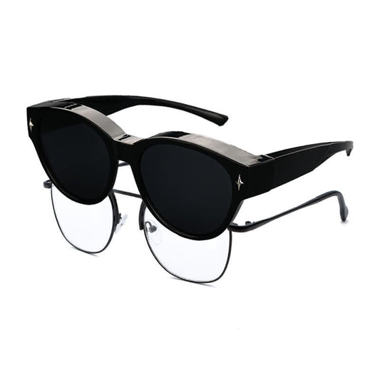 Fit Over Glasses Cat-Eye Star Decor Polarized Sunglasses