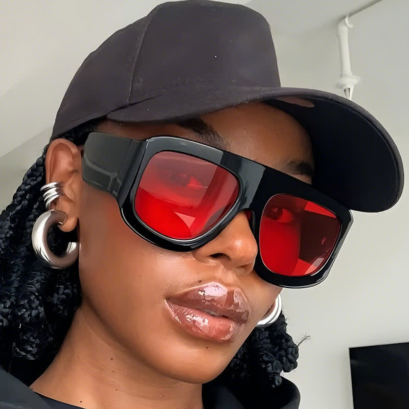Oversized Square Frame Hipster Sunglasses