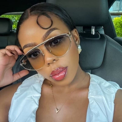 Hollow-out Irregular Aviator Sunglasses