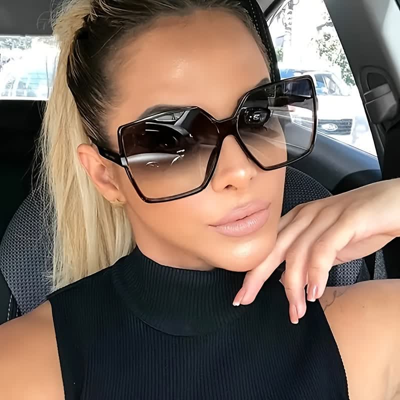 Square Frame Vintage Oversized Sunglasses
