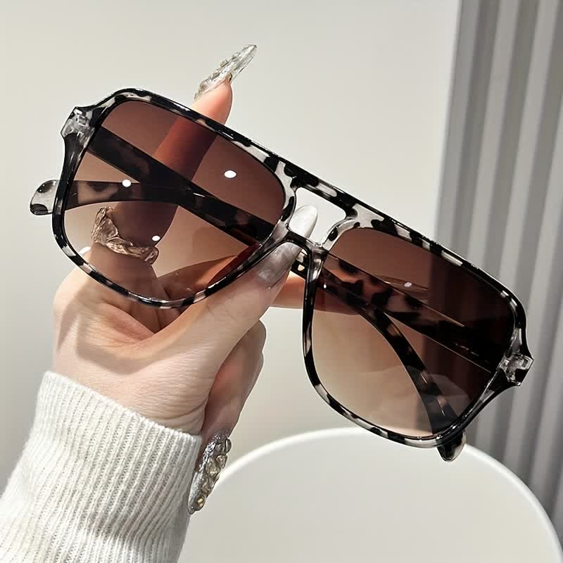Vintage Double Bridges Tinted Aviator Sunglasses