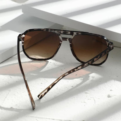 Vintage Double Bridges Tinted Aviator Sunglasses