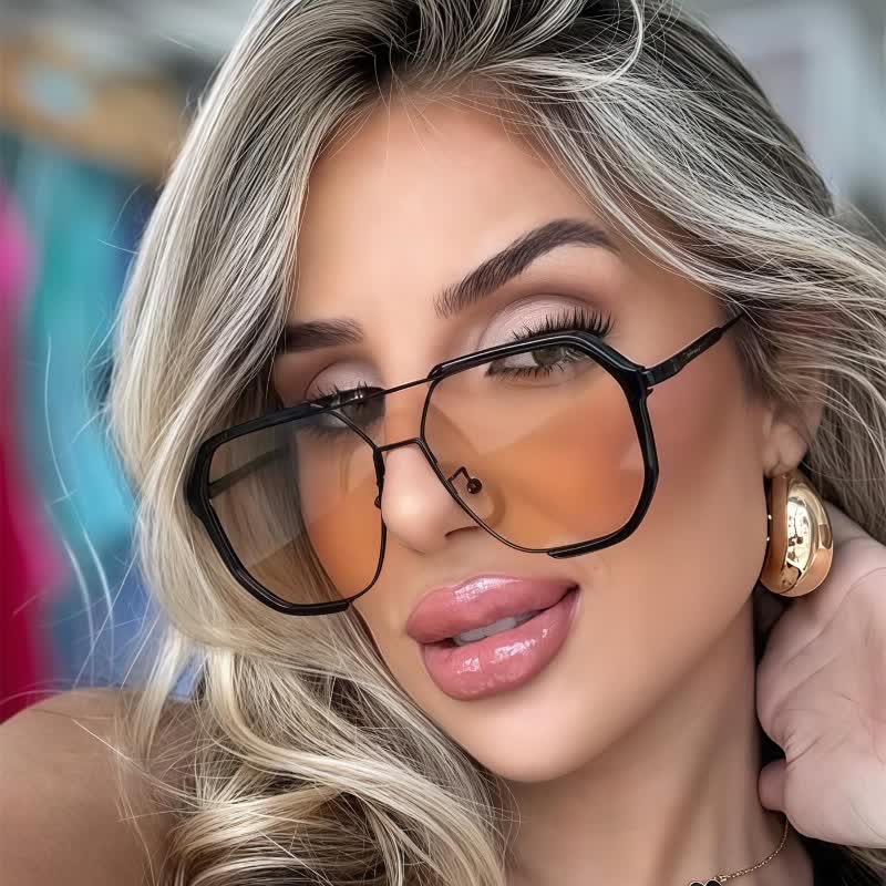 Unisex Double Bridges Aviator Sunglasses