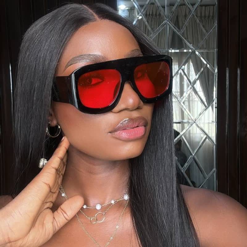 Oversized Square Frame Hipster Sunglasses