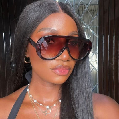 Unisex Oversized One-piece Frame Aviator Sunglasses