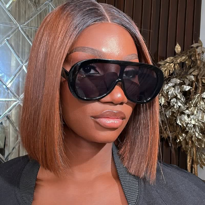 Unisex Oversized One-piece Frame Aviator Sunglasses