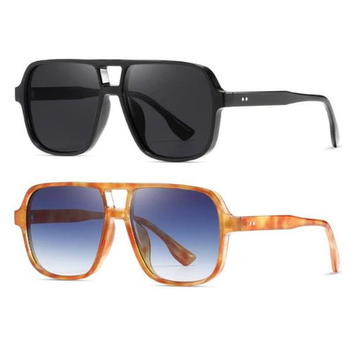 Double Bridges Square Frame Vintage Sunglasses