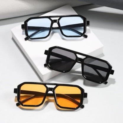 Double Bridges Geometric Frame Driving Sunglasses