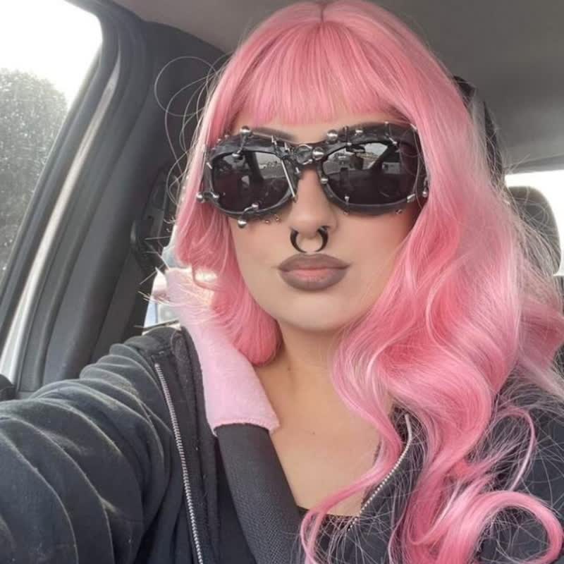 CyberPunk Style Irregular Shaped Rivet Decor Sunglasses for Party