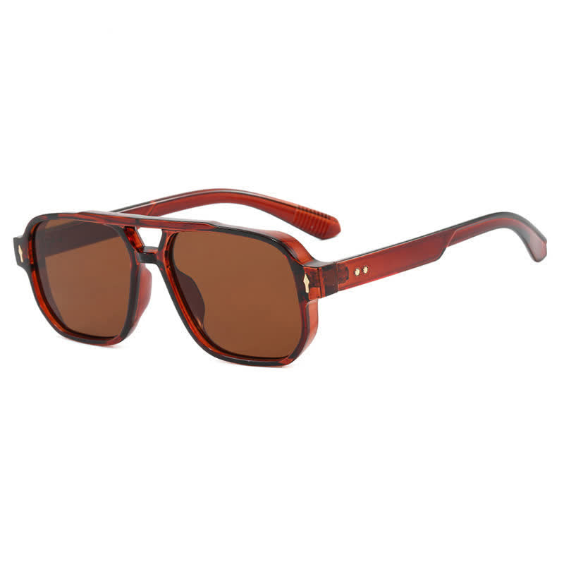 Square Frame Double Bridges Vintage Sunglasses