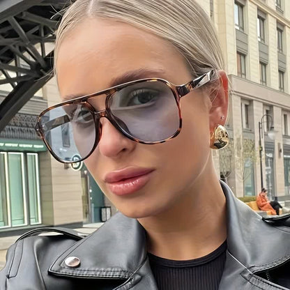 Double Bridges Fashion Aviator Sunglasses
